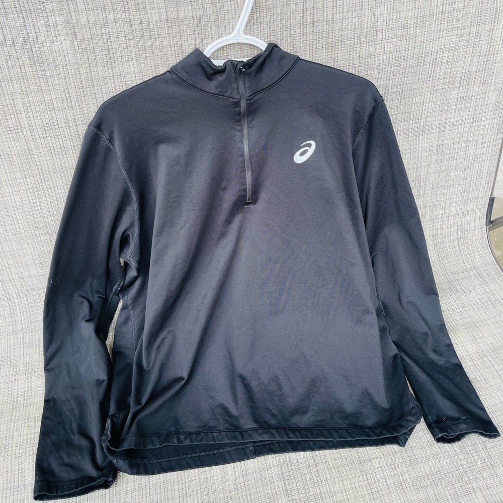 Black asics half zip sweater